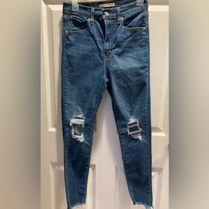 Levis Mile High Super Skinny Distressed Jeans, women’s size 29.